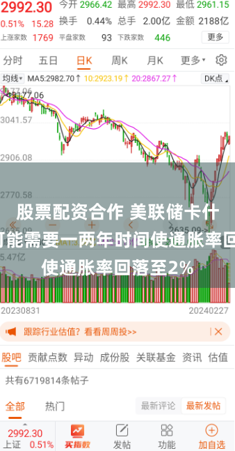 股票配资合作 美联储卡什卡利：可能需要一两年时间使通胀率回落至2%